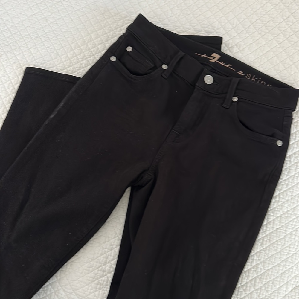 7For all mankind black skinny jeans